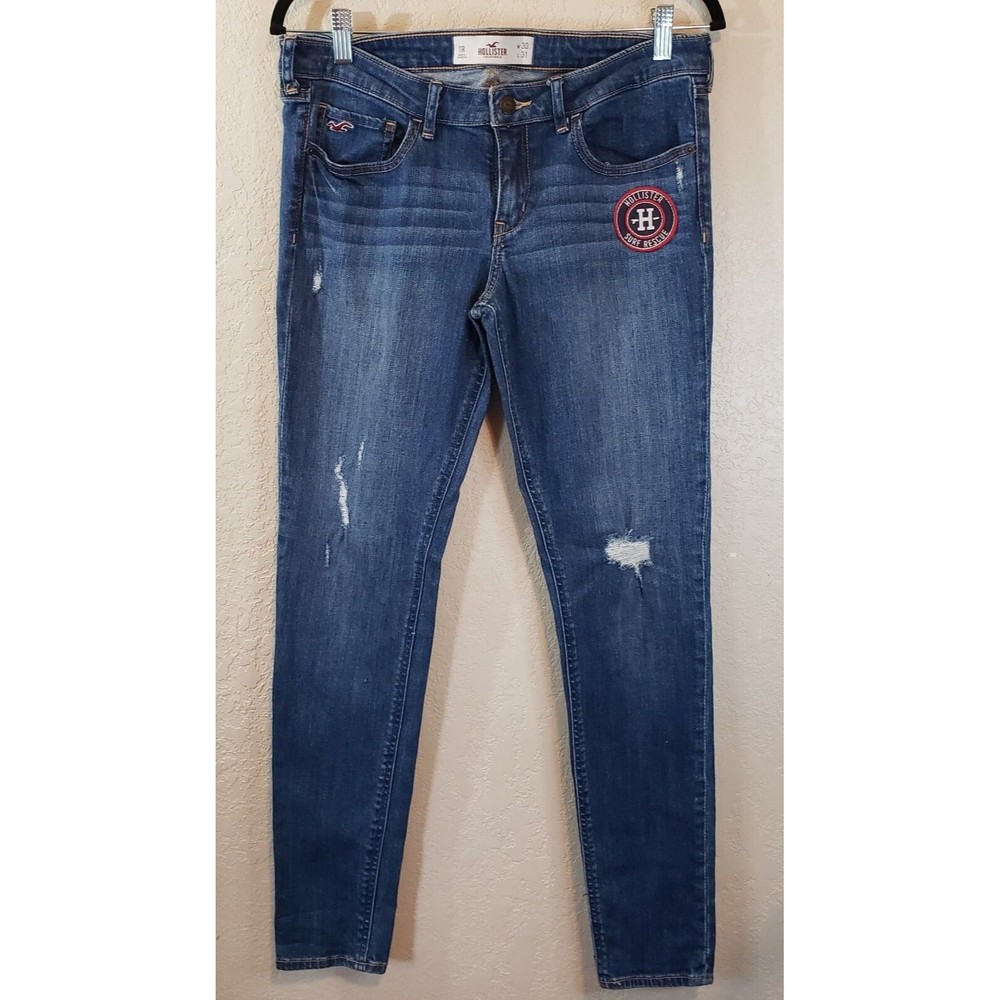 Hollister Distressed Surf Rescue Dark Blue Jeans 11R W30 L31